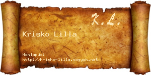 Krisko Lilla névjegykártya